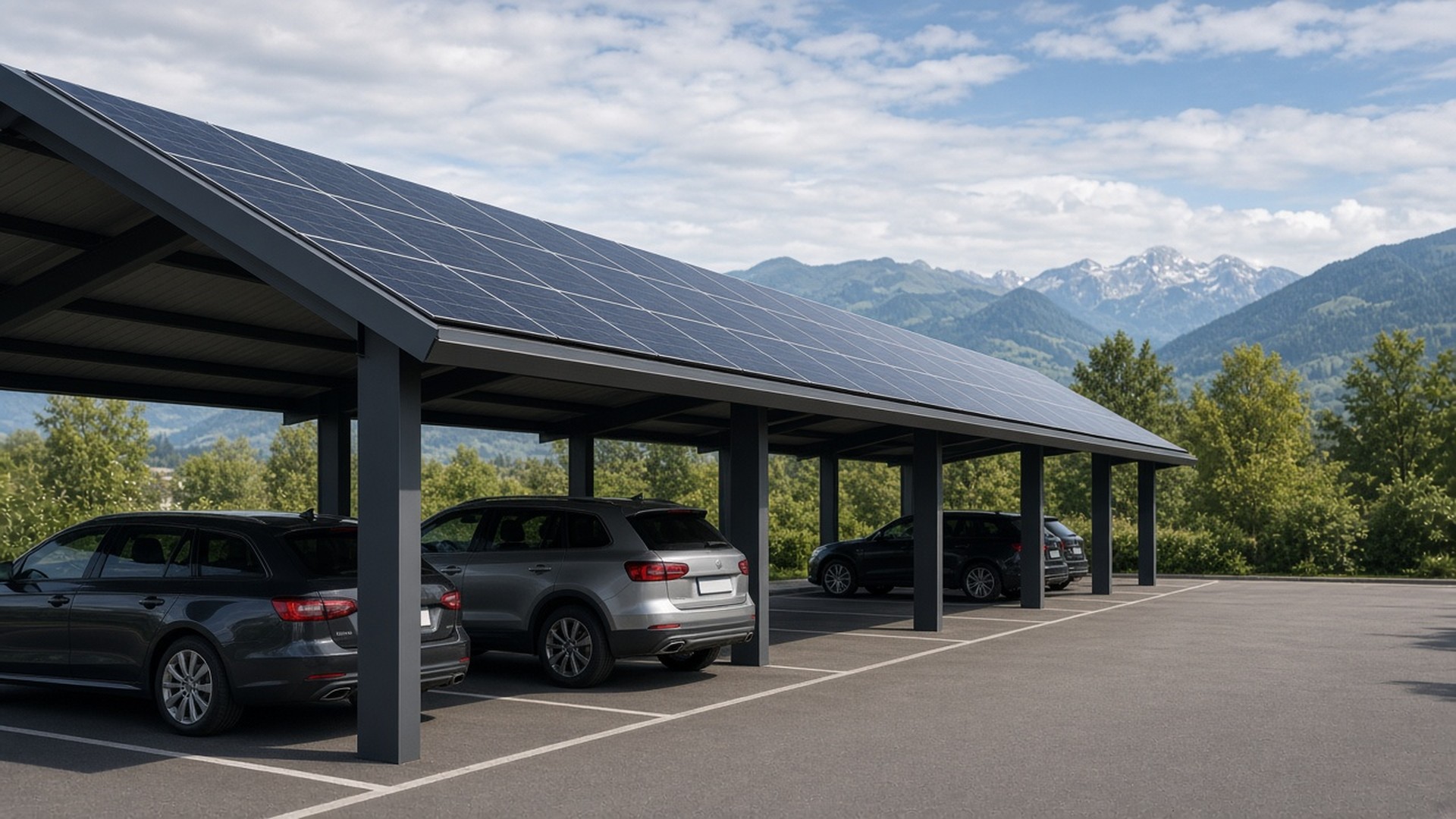 Carport solaire INDIGO — mono-pente